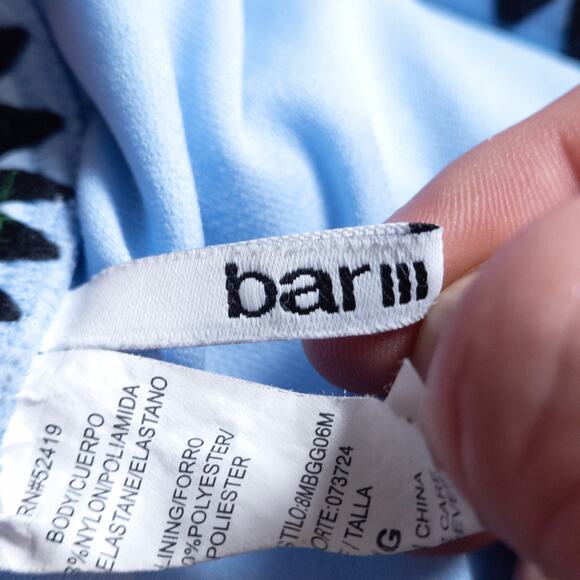 Bar III Women’s Blue One Piece Swimsuit Y2K Crochet Trim Size Large - Picture 6 of 9